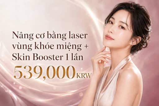 Nâng cơ bằng laser vùng khóe miệng + Skin Booster 1 lần