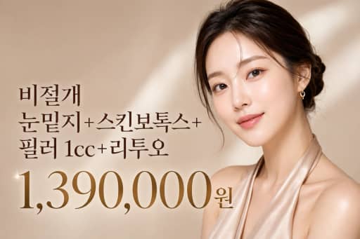 비절개 눈밑지+스킨보톡스+필러 1cc+리투오