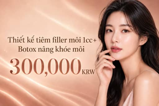 Thiết kế tiêm filler môi 1cc + Botox nâng khóe môi