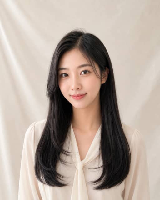 女性蓬松拉直