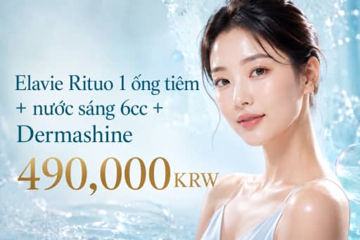 Elavie Rituo 1 ống tiêm + nước sáng 6cc + Dermashine