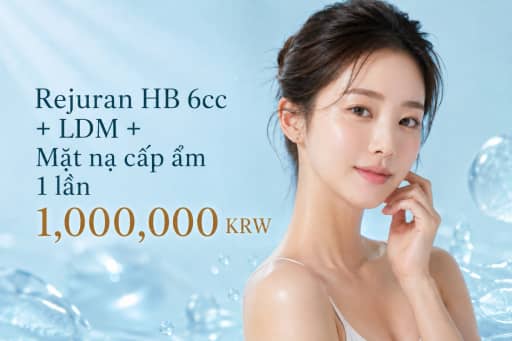 Rejuran HB 6cc + LDM + Mặt nạ cấp ẩm 1 lần