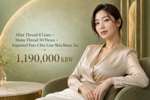 Mint Thread 8 Lines + Mono Thread 50 Pieces + Imported Pure Chin Line Skin Treatment 2cc